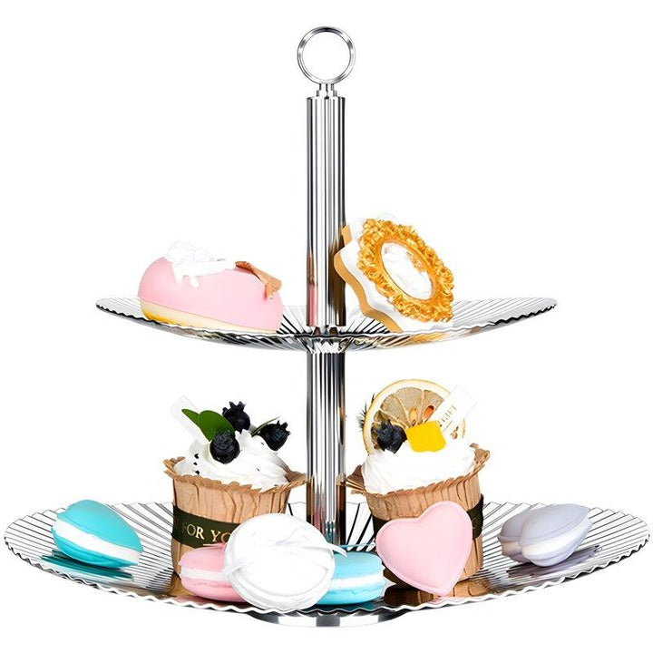 Two - Tier Stainless Steel Cake Stand - Luwak - Morden Minimalis Home Decor