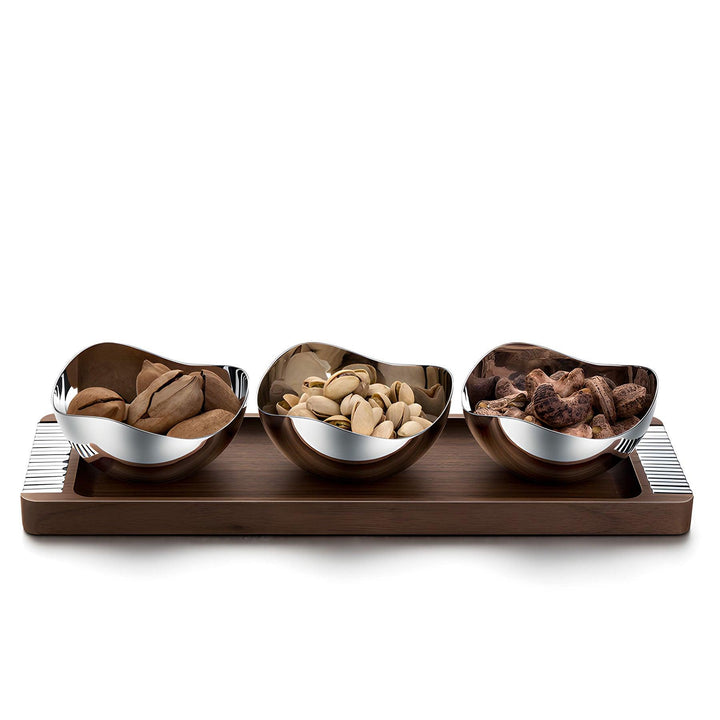 3 - Bowls Snack Dish Walnut Base Nut Bowl - Luwak - Morden Minimalis Home Decor