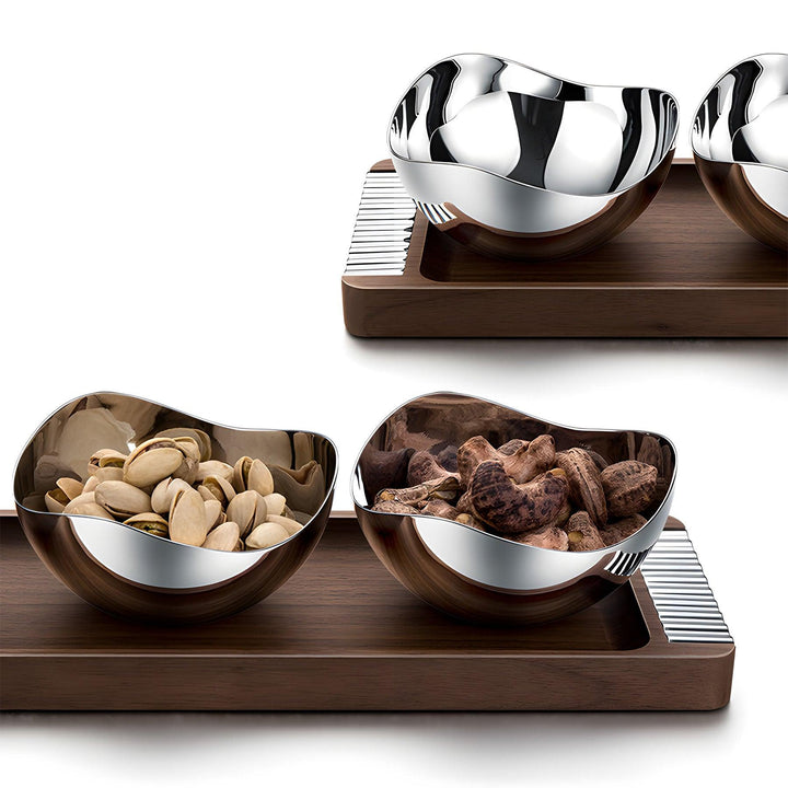 3 - Bowls Snack Dish Walnut Base Nut Bowl - Luwak - Morden Minimalis Home Decor