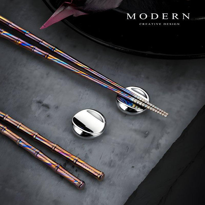 Damascus - Patterned Titanium Chopsticks - Luwak - Morden Minimalis Home Decor