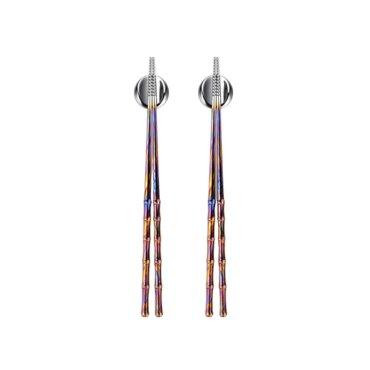 Damascus - Patterned Titanium Chopsticks - Luwak - Morden Minimalis Home Decor