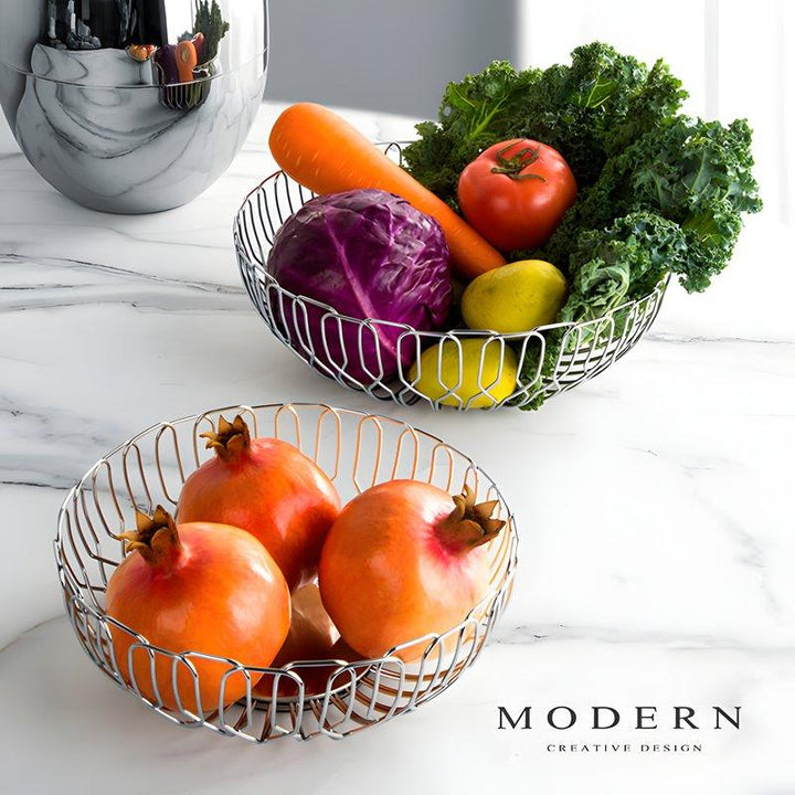 Stainless Steel Hollow Serving Bowl & Fruit Basket - Luwak - Morden Minimalis Home Decor